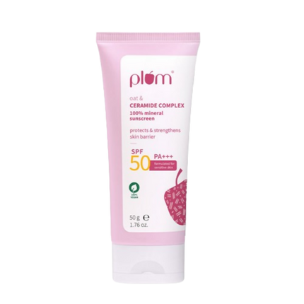 Plum Oat & Ceramide Complex 100% Mineral Sunscreen SPF 50 PA+++