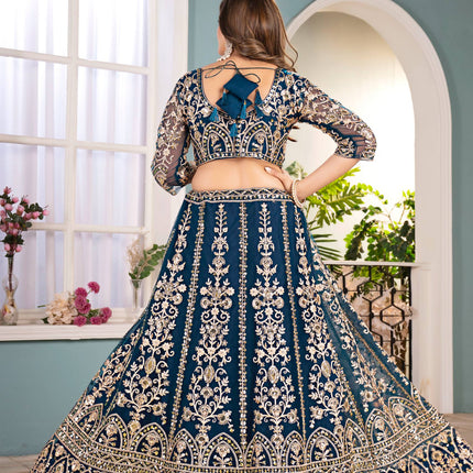 Lehenga Mart Designer Bollywood Style Wedding Wear Lehenga Choli - Blue