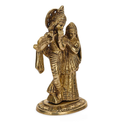 Devlok Kanha Playing Flute With Radha