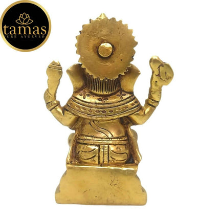 Tamas Brass Handmade Ganesh Statue for Good Luck, Success and Prosperity (Golden)