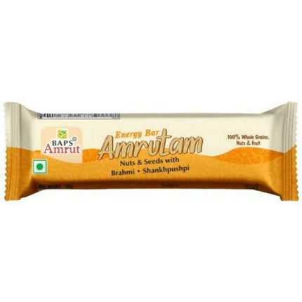 Baps Amrut Energy Bar Amrutam (Nuts & Seeds With Brahmi • Shankhpushpi)
