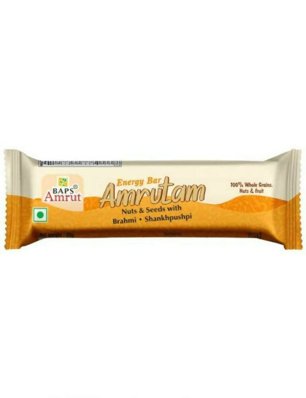 Baps Amrut Energy Bar Amrutam (Nuts & Seeds With Brahmi • Shankhpushpi)