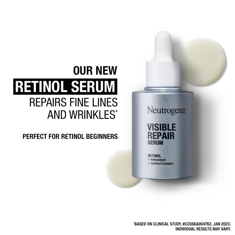 Neutrogena Visible Repair Face Serum with Retinol + Peptide For Wrinkles & Fine Lines