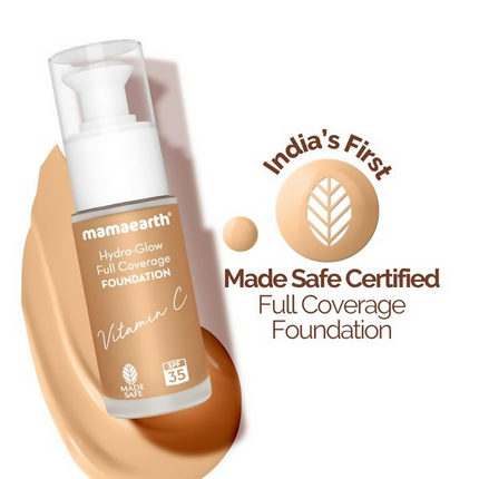 Mamaearth Hydra-Glow Full Coverage Foundation With Vitamin C & Turmeric - Caramel Glow - Limited Time Offer