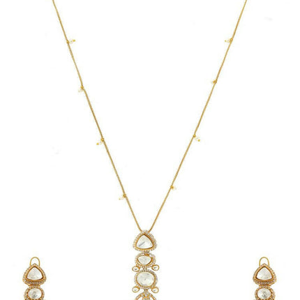 Natural Stones Antique finish Earrings and Necklace set - Ruby Raang