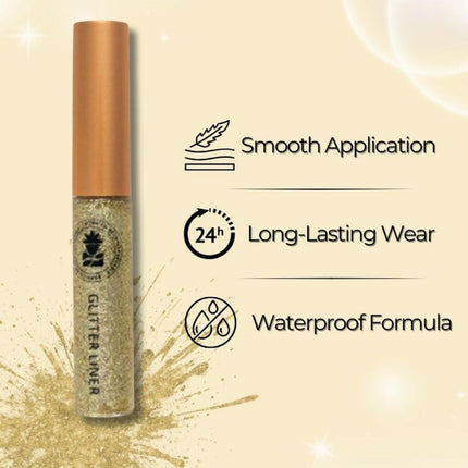 BOBI Glitter Eyeliner Gold Diamond Sparkle Finish Waterproof Long Wear