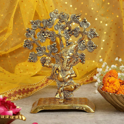 Heyearth Lord Ganesh Statues With Tree,Ganesha Figurine,Lord Ganesha Idol
