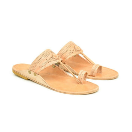 Stepsoft Men'S Natural Kolhapuri Chappal | Handcrafted Ethnic Slip-On Leather Footwear