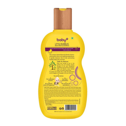 Lotus Herbals Baby+ Little Bubbles Body Wash & Shampoo (200 Ml)