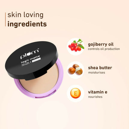 Plum Legit Matte Talc-Free Compact With SPF15 - Divine Dusk 135 N