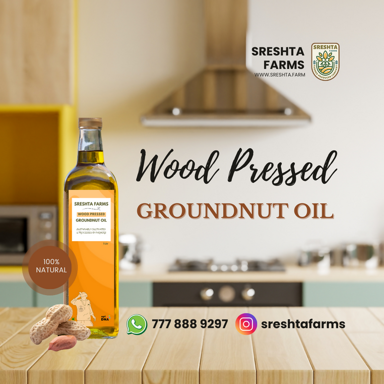 Sreshta Farms Wood Pressed Groundnut Oil