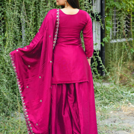 Lehenga Mart Designer Sharara Suit For Women or Girls - Pink