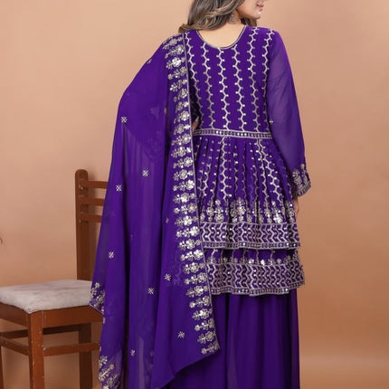 Lehenga Mart Designer Sharara Suit For Women or Girls - Blue