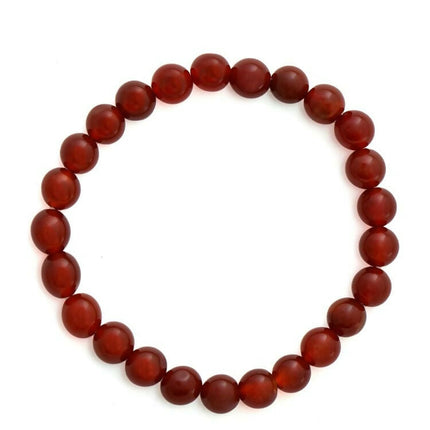 Red Carnelian Onyx Crystal Beads Bracelet - Ruby Raang
