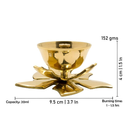 Spillbox Gold Toned Kamal Jyothi Diya Pooja Essentials