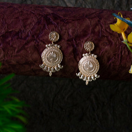 Joban Fashion Women Matte Gold Brass Earrings