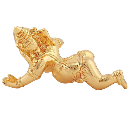 Estele Gold-Polished Spiritual Lord Bal Ganesha Idol for Gifts & HouseWarming/Home/Office Decors