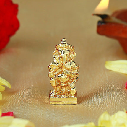 Estele Gold-Polished Spiritual Lord Ganesha Idol for Gifts & HouseWarming/Home/Office Decors