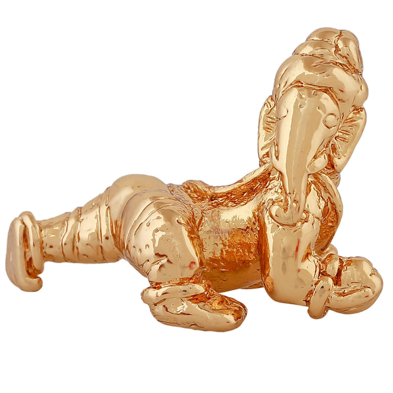 Estele Gold-Polished Spiritual Lord Bal Ganesha Idol for Gifts & HouseWarming/Home/Office Decors