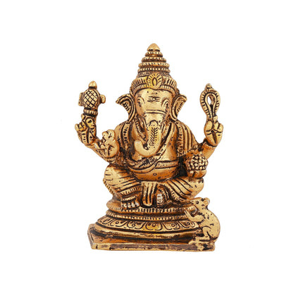 Estele Gold-Polished Spiritual Lord Ganesh Idol for Gifts & HouseWarming/Home/Office Decors