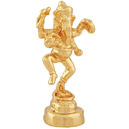 Estele Gold-Polished God of beginnings Lord Ganesha Idol with stand on one leg for Home/Office Decors