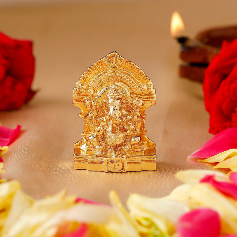 Estele Gold-Polished God of beginnings Lord Ganesha Idol for Gifts & HouseWarming/Home/Office Decors