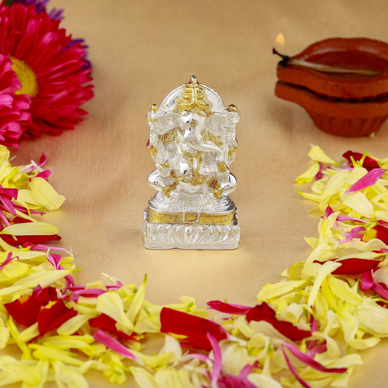 Estele Gold-Polished Spiritual Lord Ganesha Idol for Gifts & HouseWarming/Home/Office Decors