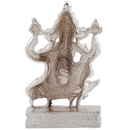 Estele Rhodium Plated Spiritual Lord Mooshak Ganesha Idol for Gifts & HouseWarming/Home/Office Decors