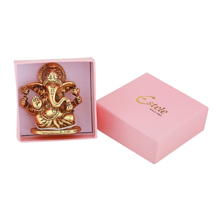 Estele Gold-Polished Spiritual Lord Ganesha Idol for Gifts & HouseWarming/Home/Office Decors