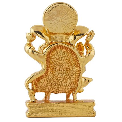 Estele Gold-Polished Spiritual Lord Mooshak Ganesha Idol for Gifts & HouseWarming/Home/Office Decors