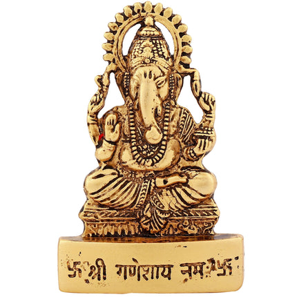 Estele Gold-Polished Spiritual Lord Ganesha Idol for Gifts & HouseWarming/Home/Office Decors