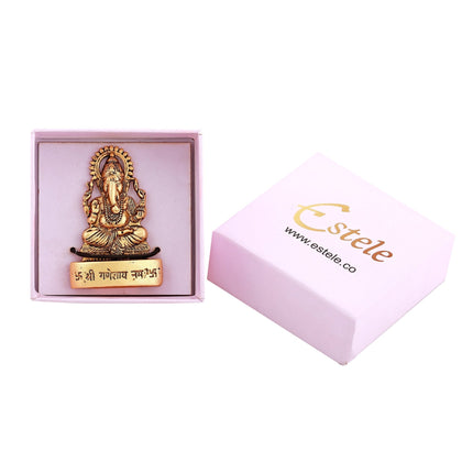 Estele Gold-Polished Spiritual Lord Ganesha Idol for Gifts & HouseWarming/Home/Office Decors