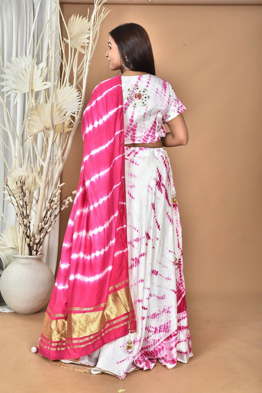 Morchari Women Tai Dai And Hand Embroidery Lehenga-Rani