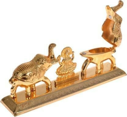 Fashion Bizz Handcrafted Goddess Lakshmi Roli Chawal Box with Elephants