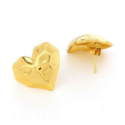Golden Heart Studs - Ruby Raang
