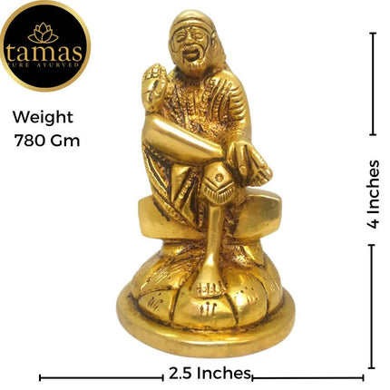 Tamas Brass Handmade Shirdi Sai Baba (Golden)