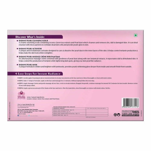 Lotus Herbals Radiant Pearl Facial Kit (37g) for Lightening