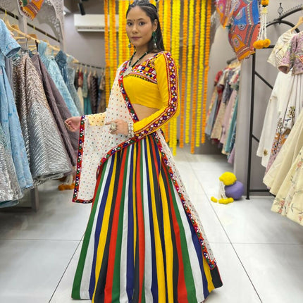 Aastha Fashion Multi Lining Maslin Heavy Digital Print Semi Stitched Wedding Wear Lehenga Choli