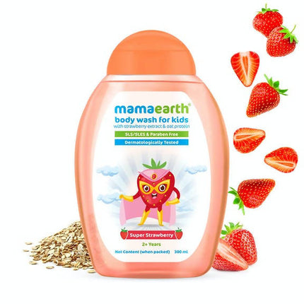 Mamaearth Super Strawberry Body Wash for Kids with Strawberry & Oat Protein - Limited Time Offer