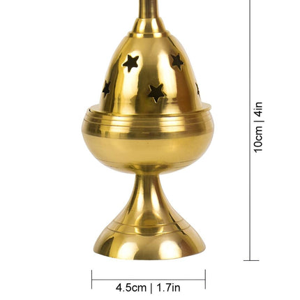 Spillbox Gold-Toned Brass Akhand Diya With Stand Pooja Essential
