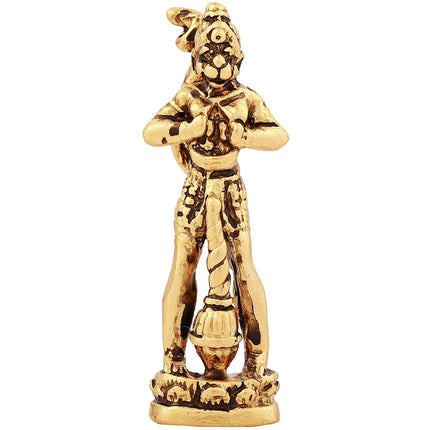 Estele Gold-Polished Hanumanji's showing Lord Rama in his Heart in standing position Idol for Home/Car Décor