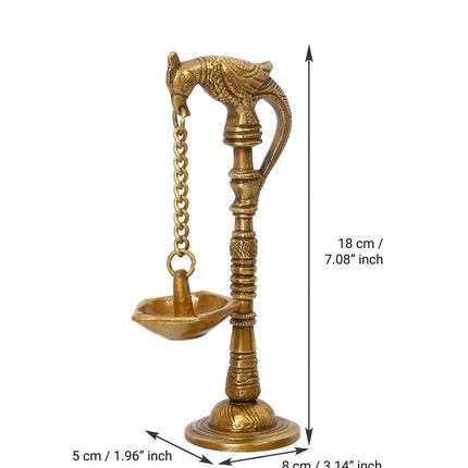 eCraftIndia Gold Toned Decorative Brass Parrot Diya