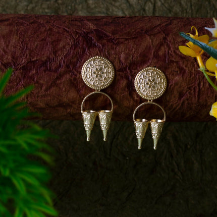 Joban Fashion Women Matte Gold Brass Earrings