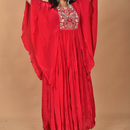 Morchari Kaftan Zari Embroidery Work Gown-Rani