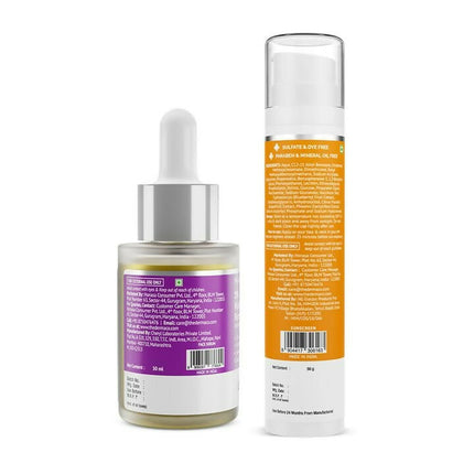 The Derma Co Radiant & Glowing Skin Combo: 2% Kojic Acid Face Serum & C-Cinamide Radiance Sunscreen Aqva Gel
