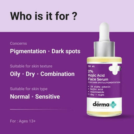 The Derma Co Bye Bye Pigmentation: 2% Kojic Acid Face Serum & 1% Hyaluronic Sunscreen Serum