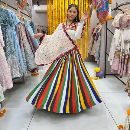 Aastha Fashion Multi Lining Maslin Heavy Digital Print Semi Stitched Wedding Wear Lehenga Choli