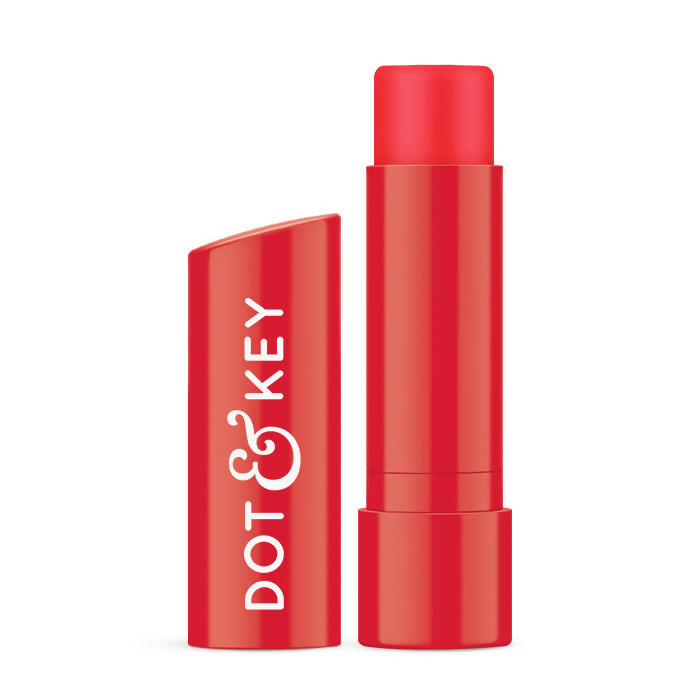 Dot & Key Barrier Repair Hydrating Lip Balm SPF 50 With Ceramides & Peptides Strawberry Red