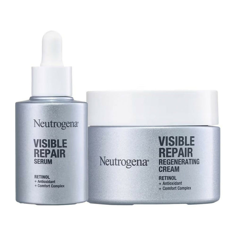 Neutrogena Visible Repair Retinol Face Serum & Moisturizer Duo for Anti-Ageing, Wrinkles, Fine Lines