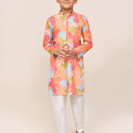 Joban Fashion Linen Cotton Multicolor Kurta With Straight Fit Pant